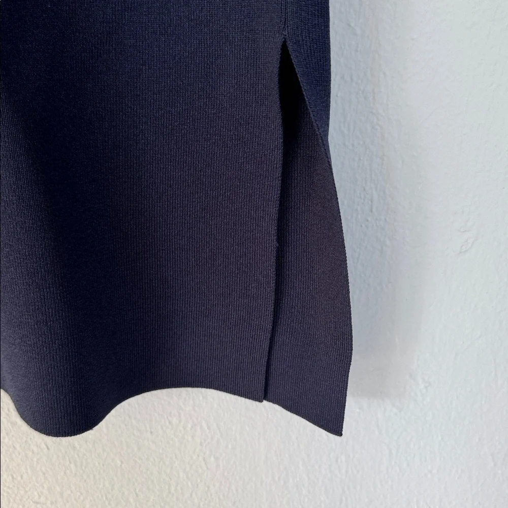 MM Lafleur Navy Pencil Skirt with Side Slit - Picture 5 of 11